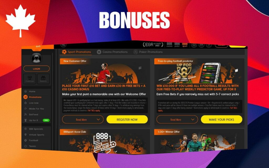 888sport Bonuses and Promotions overview