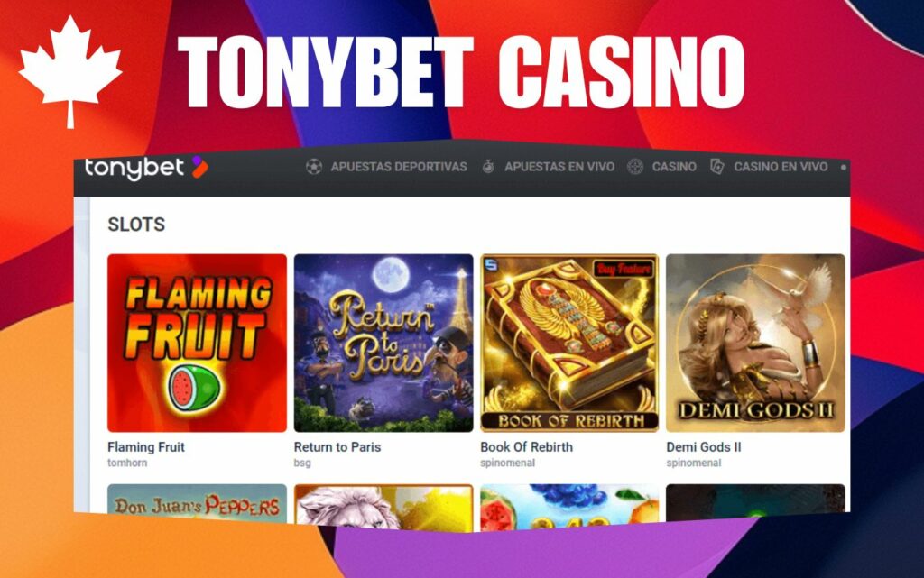 Tonybet Casino games features overview